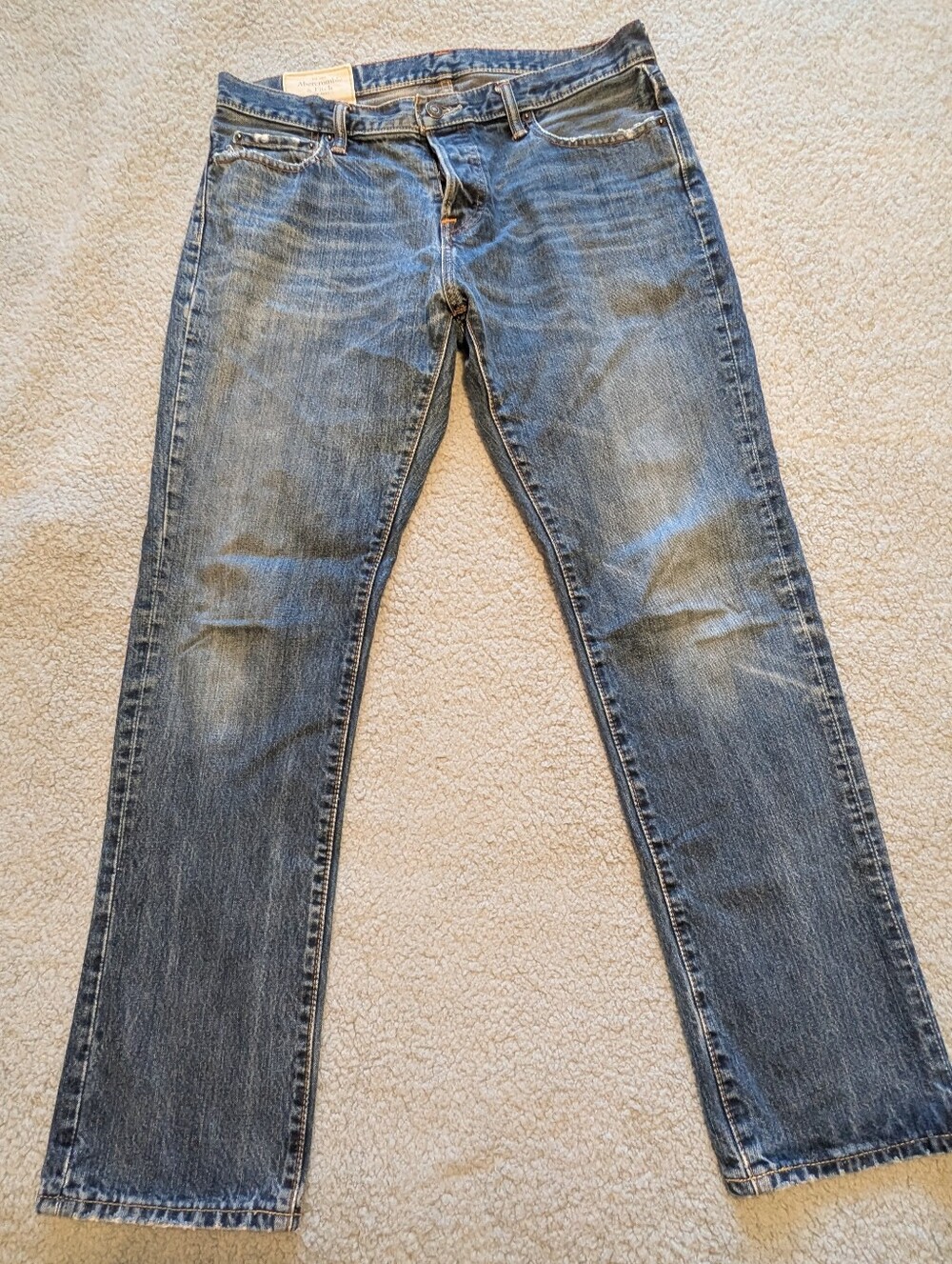 Abercrombie & Fitch Jeans Mens 34x32 Button Fly Dark Wash Straight Y2K